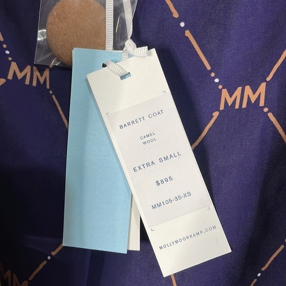 Molly Moorkamp Barrett Coat Camel Wool Long Button Front XS - Picture 6 of 8